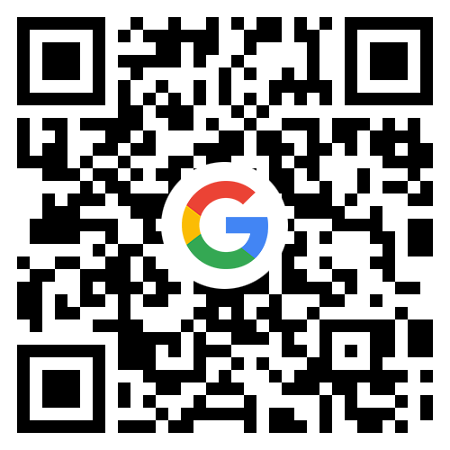 A QR code with Google's logo in the middle, linking to leave The Bumper Sticker a review on Google.