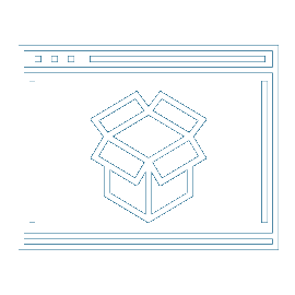 An icon depicting an open cardboard box inside a computer window.