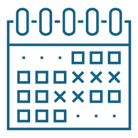 An icon depicting a calendar