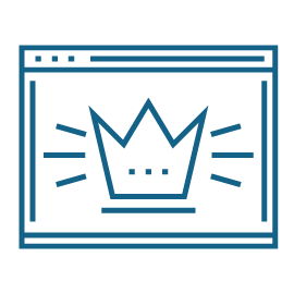 An icon depicting a crown inside a computer window