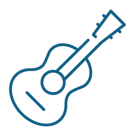 An icon depicting a guitar