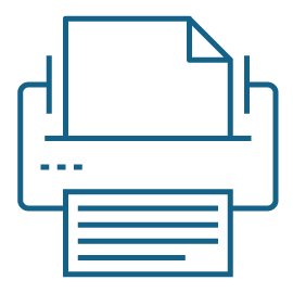 An icon depicting a printer